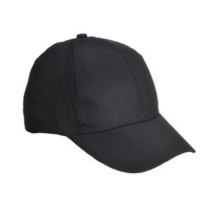 Six Panel Baseball Cap Black Pk12