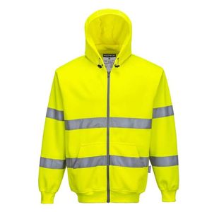 Hi-Vis Zipped Hoodie Yellow L