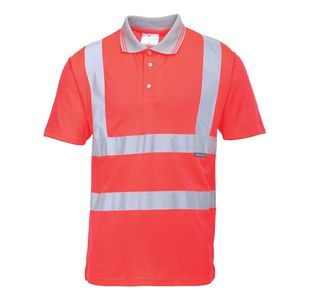 Hi-Vis Polo Shirt S/S Red S