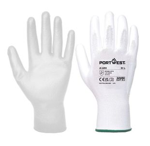 Pu Palm Glove White Xs Pk12