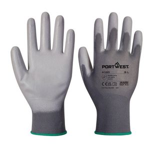 Pu Palm Glove Grey S Pk12