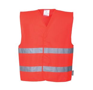 Hi-Vis Two Band Vest Red Xx/3X Pk10