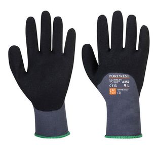 Dermiflex Ultra Glv Gry/Blk L Pk12