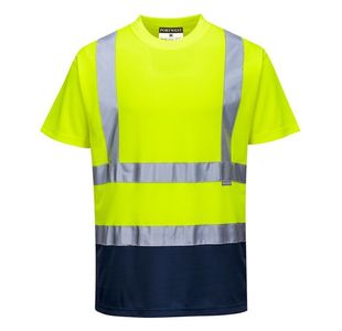 Hi-Vis Cont T-Shirt S/S Ylw/Navy Xxl
