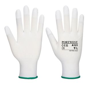 Pu Fingertip Glove White Xxs Pk12