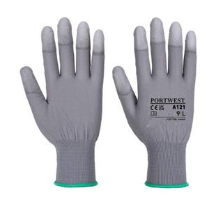 Pu Fingertip Glove Grey S Pk12