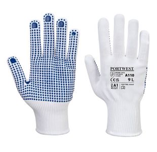 Polka Dot Glove White/Blue Xxl Pk12