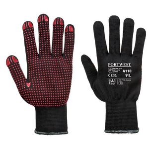 Polka Dot Glove Black L Pk12