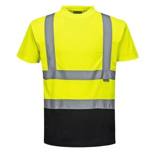 Hi-Vis Cont T-Shirt S/S Ylw/Blk Xl