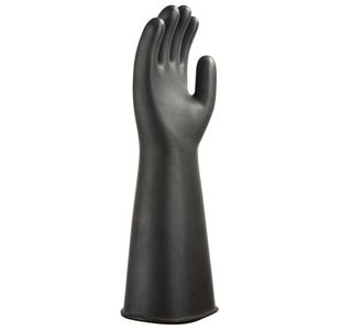Hwt Latex Rubber Gaunt Blk L Pk12