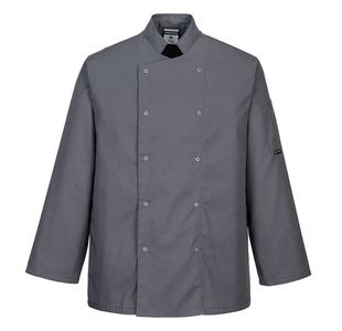 Suffolk Chefs Jkt Ls Slate Gry Xxxl