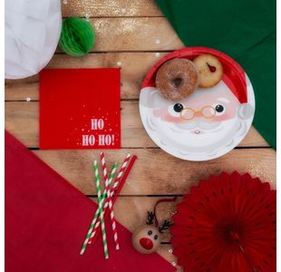 Paper Plates Christmas Santa Pk8