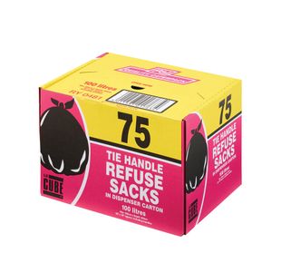 Le Cube Refuse Sack Black 100L Pk75