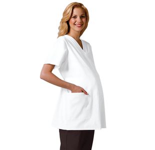 Maternity Scrub Top White Xs
