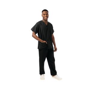 Unisex Scrub V-Neck Top Black 3Xl
