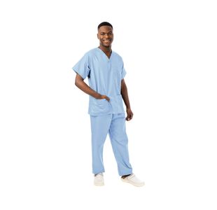 Unisex Scrub V-Neck Top Sky Blue M