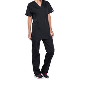 Prof V-Neck Scrub Top Black 3Xl