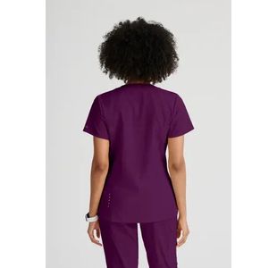 One Racer Scrub Top Wine Xl