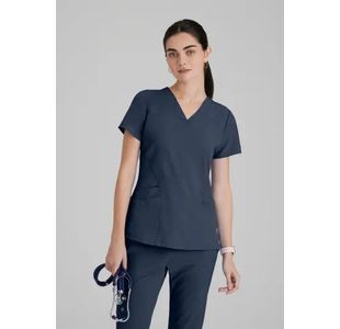 One Pulse Scrub Top Steel Xl