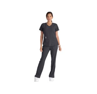 Breeze Womens Scrub Top Pewter Xxs
