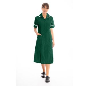 Nursing Dress Bottle Green/White 34