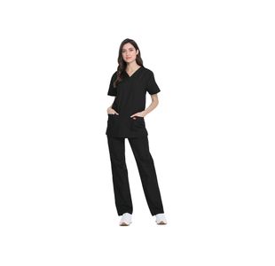 Unisex Scrub Set Top/Trs Black Xxs