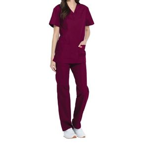 Unisex Scrub Set Top/Trs Wine Xl