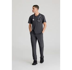 Flex Knit Scrub Top Pewter S