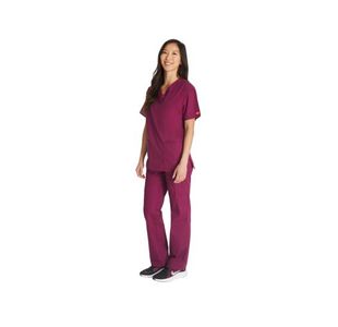 Signature Scrub Top Wine Xs