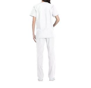 Unisex Scrub Set Top/Trs White 3Xl