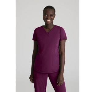 Serene Knit Scrub Top Wine 2Xl
