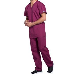 Prof V-Neck Scrub Top Wine 2Xs