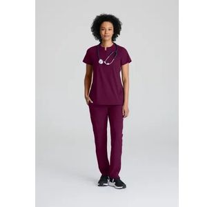 One Flux Scrub Top Wine Xs
