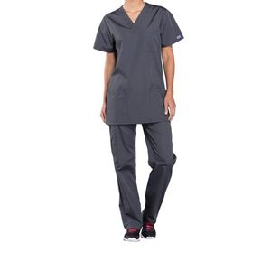 Prof V-Neck Scrub Top Pewter 2Xl