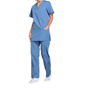 Prof V-Neck Scrub Top Ceil Blue L