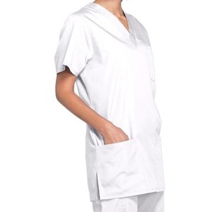 Prof V-Neck Scrub Top White 3Xl