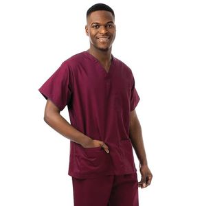 Unisex Lwt Scrub Top Maroon Xl