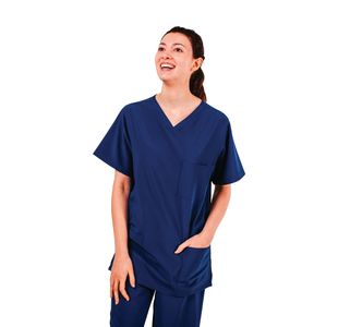 Eco Stretch Scrub Top Navy 5Xl