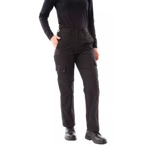 Ladies Cargo Trousers Tall Black 6