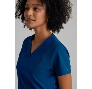 One Racer Scrub Top Indigo Xl