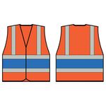 Beeswift Hi Vis Vest Org/Rblue L