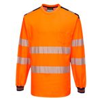 Pw3 Hi-Vis C/C T-Shirt L/S Org/Nvy M