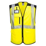 Pw3 Hivis Exec Vest Yw/Blk S Pk10