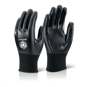 Nitril Fully Coated Poly Gloves L