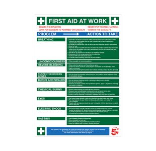 First Aid Sign Laminated Paper Std