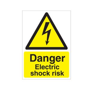Danger Electric Shock Risk Plas A5