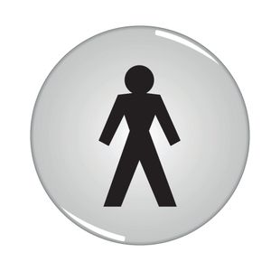 Man Symbol Sign Domed Resin 60Mm