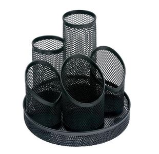 5 Compartment Mesh Desk Tidy Blk
