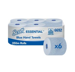 Paper Hand Towel Roll 350M Blue Pk6