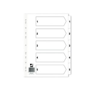 Q-Connect 1-5 Index Clear Tab Wht